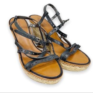 American Eagle Outfitters Black Tan Wedges Size 10